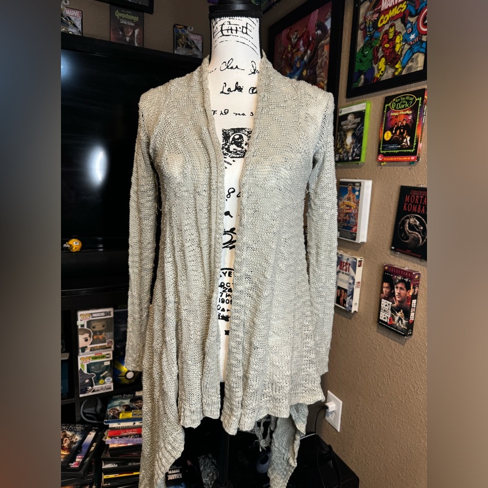 Long gray cardigan